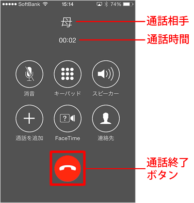 通話終了ボタン