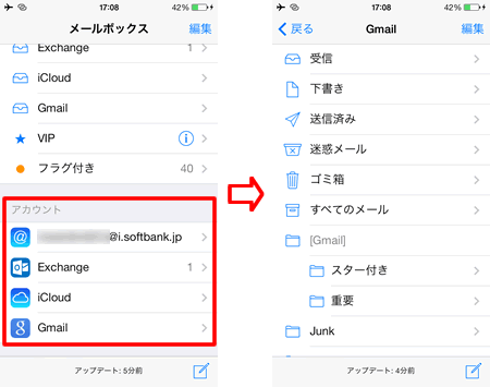 メールボックス画面