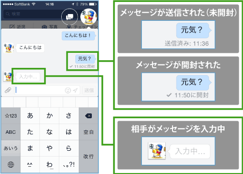 メッセージの開封確認