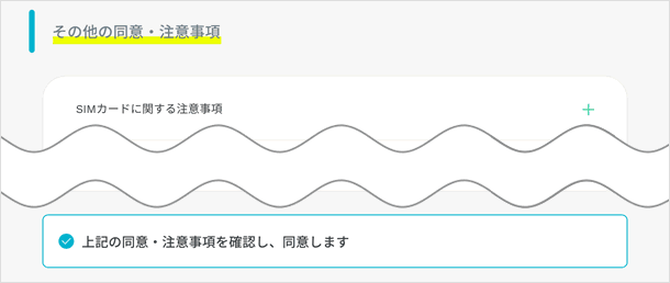 その他の同意・注意事項