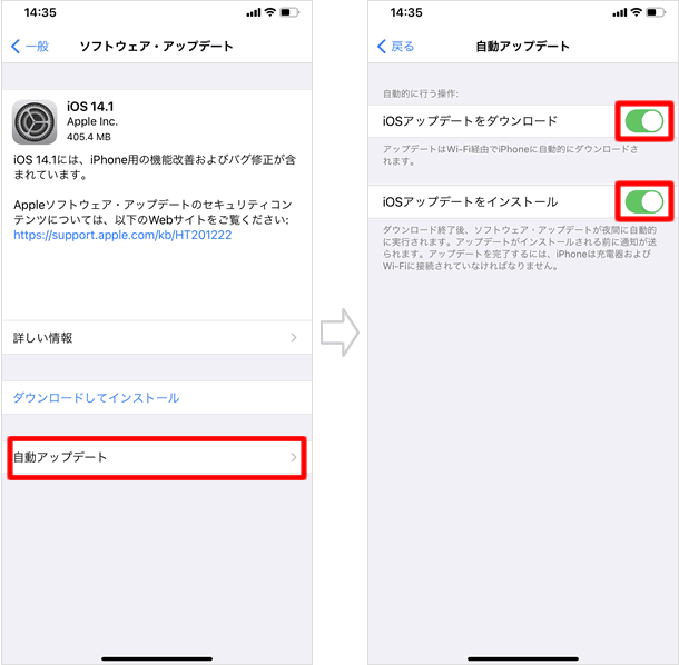 自動アップデート