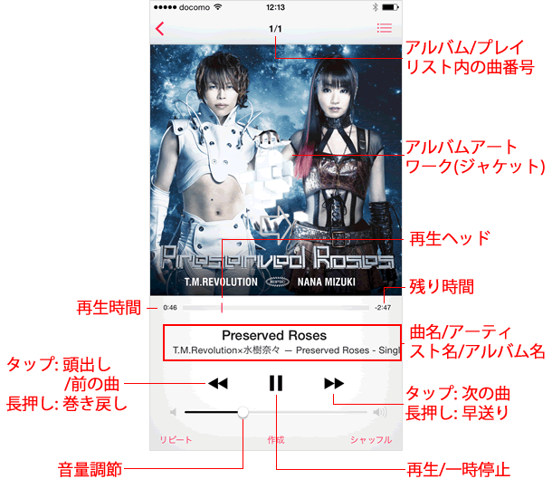 ミュージックの使い方 再生画面の操作方法 Teachme Iphone