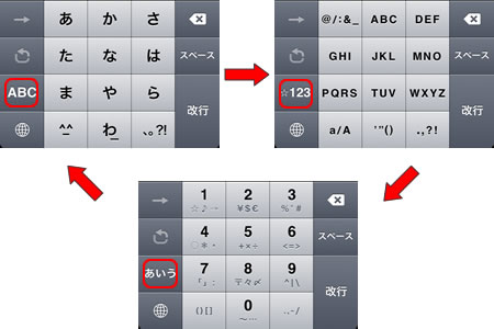 日本語テンキー切り替え画面