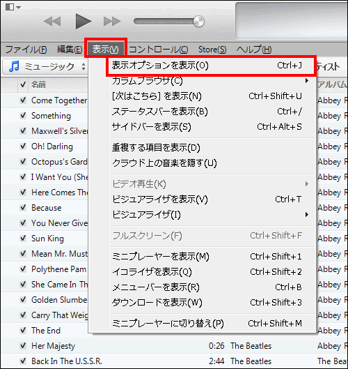 表示オプションで追加