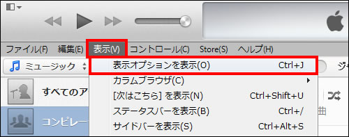 表示オプションを表示する